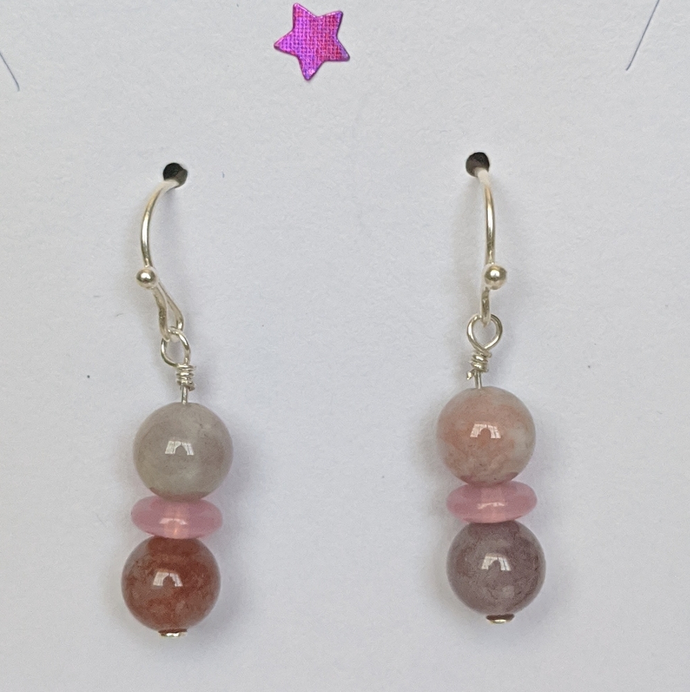 Sterling silver and fancy Jasper earrings